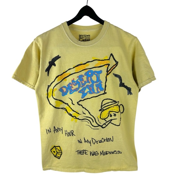 Mens Y2K Division Of Labor Streetwear Artistic Logo Graphic Shirt Size M - Picture 1 of 8